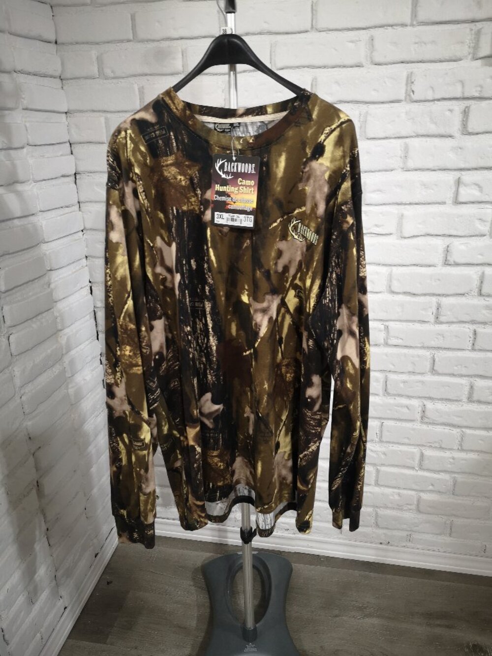 NWT Backwoods Men's Size 3XL Green Black Tan Brown Camo Hunting Shirt